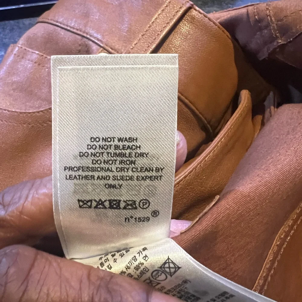 LUXURIOUSLY SOFT Lauren Ralph Lauren Leather Caramel Women's Pants, Size 12 - Picture 5 of 6